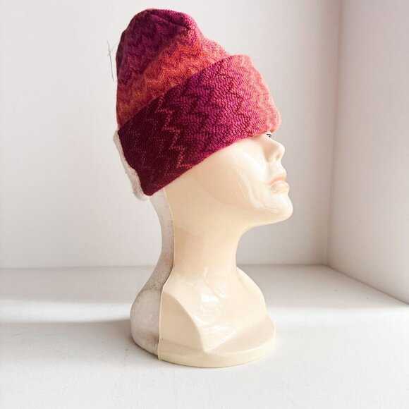 Missoni PInk Red Orange Wool Blend Hat OS - Picture 3 of 10